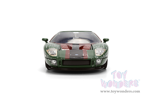 Jada Toys - Hollywood Rides | Ford GT (Weathered) with Boba Fett™ Figure "Star Wars" (2005, 1/24, diecast model car, Green/Brown) 36909