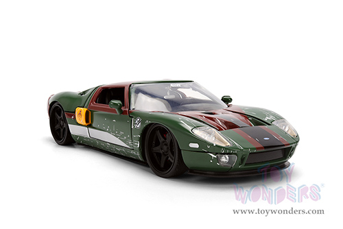 Jada Toys - Hollywood Rides | Ford GT (Weathered) with Boba Fett™ Figure "Star Wars" (2005, 1/24, diecast model car, Green/Brown) 36909