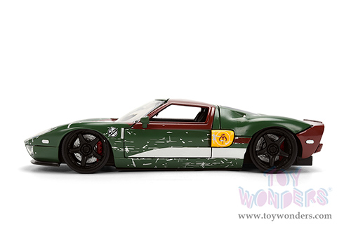 Jada Toys - Hollywood Rides | Ford GT (Weathered) with Boba Fett™ Figure "Star Wars" (2005, 1/24, diecast model car, Green/Brown) 36909