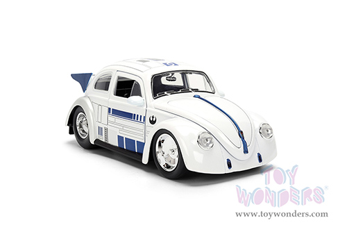 Jada Toys - Hollywood Rides |  Volkswagen Drag Beetle with R2-D2™ Diecast Figure "Star Wars" (1959, 1/24, diecast model car, White) 36912
