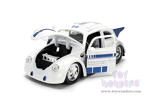 Jada Toys - Hollywood Rides |  Volkswagen Drag Beetle with R2-D2™ Diecast Figure "Star Wars" (1959, 1/24, diecast model car, White) 36912