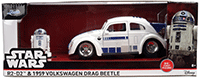 Show product details for Jada Toys - Hollywood Rides |  Volkswagen Drag Beetle with R2-D2™ Diecast Figure "Star Wars" (1959, 1/24, diecast model car, White) 36912