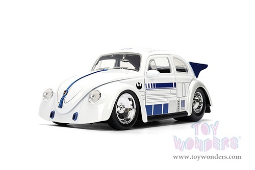 Jada Toys - Hollywood Rides |  Volkswagen Drag Beetle with R2-D2™ Diecast Figure "Star Wars" (1959, 1/24, diecast model car, White) 36912