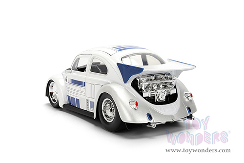 Jada Toys - Hollywood Rides |  Volkswagen Drag Beetle with R2-D2™ Diecast Figure "Star Wars" (1959, 1/24, diecast model car, White) 36912