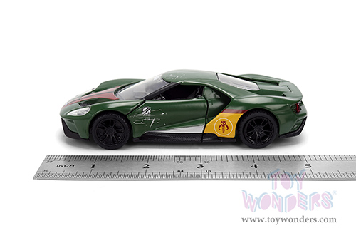 Jada Toys - Hollywood Rides | Ford GT Boba Fett "Star Wars" (2017, 1/32 scale diecast model car, Dark Green) 36916