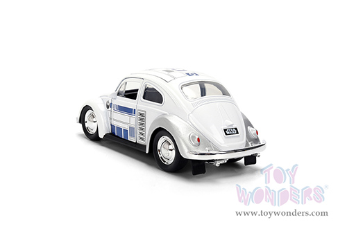 Jada Toys - Hollywood Rides | Volkswagen Beetle R2-D2 "Star Wars" (1959, 1/32 scale diecast model car, White) 36982