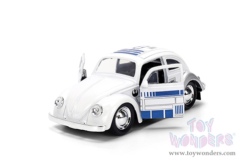 Jada Toys - Hollywood Rides | Volkswagen Beetle R2-D2 "Star Wars" (1959, 1/32 scale diecast model car, White) 36982