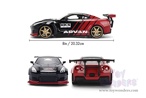 Jada Toys JDM Tuners™ - Nissan GT-R Ben Sopra HKS "Advan" (2009, 1/24, diecast model car, Black/Red) 37022