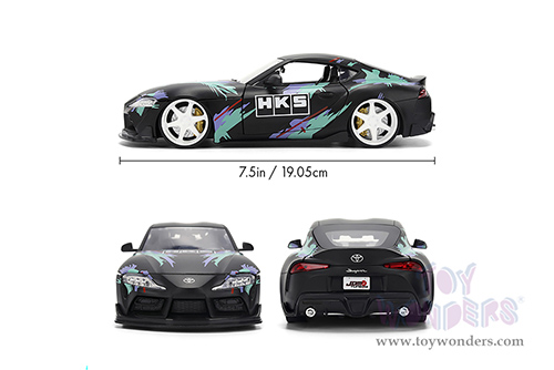 Jada Toys JDM Tuners™ - Toyota GR Supra HKS (2020, 1/24, diecast model car, Matte Black/Green) 37023