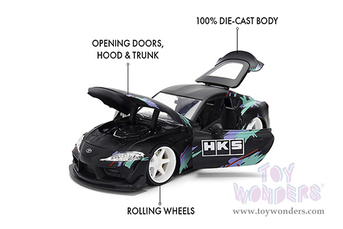 Jada Toys JDM Tuners™ - Toyota GR Supra HKS (2020, 1/24, diecast model car, Matte Black/Green) 37023
