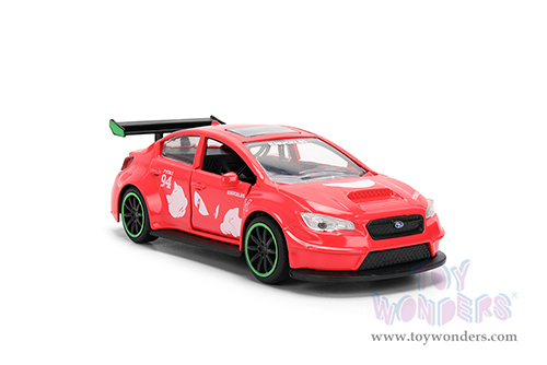 Jada Toys - Hollywood Rides | Subaru WRX STi with Knuckles Theme "Sonic the Hedgehog" (2016, 1/32 scale diecast model car, Red) 37024