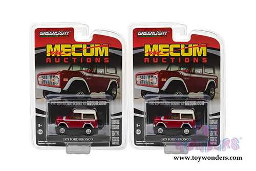 Greenlight - Mecum Auctions Series 1 | Ford Bronco (1975, 1/64 scale diecast model car, Red/White) 37110F/48