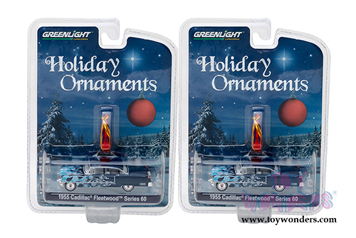 Greenlight - Holiday Ornaments Series 2 | Cadillac® Fleetwood™ Series 60 (1955, 1/64 scale diecast model car, Blue) 37120A/48