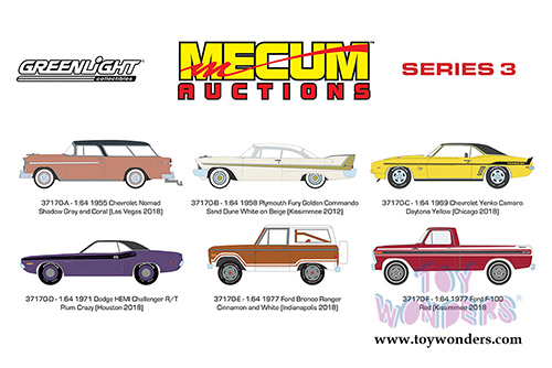 Greenlight - Mecum&trade; Auctions Collector Cars Series 3 Assortment (1/64 scale diecast model car, Asstd.) 37170/48