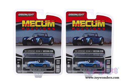 Greenlight - Mecum&trade; Auctions Collector Car Series 4 | Shelby 427 S/C Cobra Roadster - Indianapolis 2019 (1967, 1/64 scale diecast model car, Blue) 37190A/48