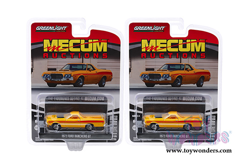 Greenlight - Mecum&trade; Auctions Collector Car Series 4 | Ford Ranchero GT - Las Vegas 2018 (1972, 1/64 scale diecast model car, Yellow/Red) 37190D/48