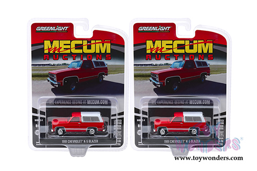 Greenlight - Mecum&trade; Auctions Collector Car Series 4 | Chevrolet&reg; K5 Blazer - Houston 2019 (1991, 1/64 scale diecast model car, Red/White) 37190E/48