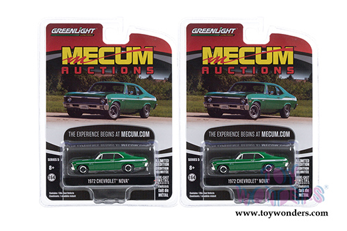 Greenlight - Mecum&trade; Auctions Collector Car Series 5 | Chevrolet&reg; Nova&reg; (Kissimmee 2020 Lot #J19) (1971, 1/64 scale diecast model car, Green) 37210E/48