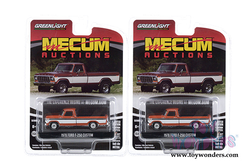 Greenlight - Mecum&trade; Auctions Collector Car Series 5 | Ford F-250 Custom (Davenport 2019 Lot #K18)(1978, 1/64 scale diecast model car, Red/White) 37210F/48
