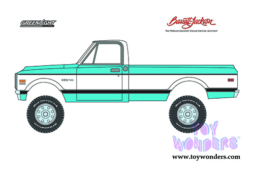 Greenlight - Barrett Jackson Scottsdale Series 6 | Chevrolet&reg; K10 4X4 Pickup (Lot# 764.1) (1972, 1/64 scale diecast model car, Turquoise) 37220D/48
