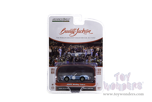 Greenlight - Barrett Jackson Scottsdale Series 7 | Shelby Cobra #3 FIA Bondurant Tribute (Lot #1321.1) (1964, 1/64 scale diecast model car, Viking Blue) 37230B/48