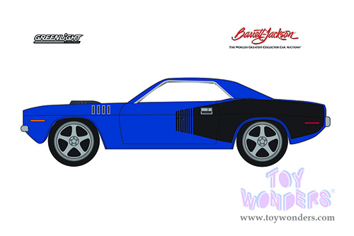 Greenlight - Barrett Jackson Scottsdale Series 7 | Plymouth Barracuda Custom Hardtop (Lot #720) (1971, 1/64 scale diecast model car, Blue) 37230C/48