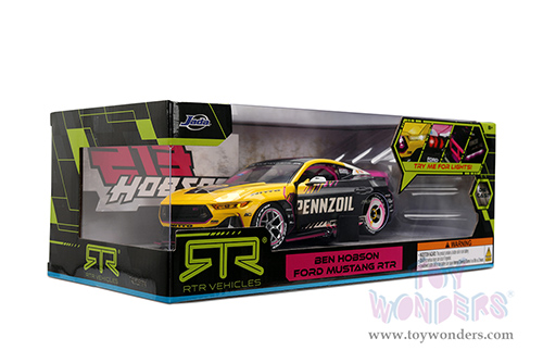 Jada Toys RTR Vehicles - Ford Mustang RTR #213 Ben Hobson "Pennzoil" "Formula Drift PRO Championship" (2025) with Lights (2025, 1/24, diecast model car, Yellow/Black/Pink) 37245/4