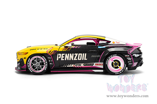 Jada Toys RTR Vehicles - Ford Mustang RTR #213 Ben Hobson "Pennzoil" "Formula Drift PRO Championship" (2025) with Lights (2025, 1/24, diecast model car, Yellow/Black/Pink) 37245/4