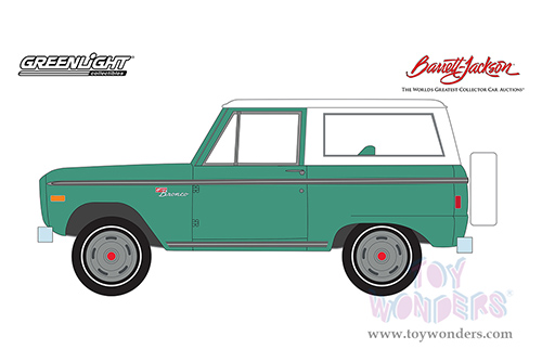 Greenlight - Barrett Jackson Series 9 | Ford Bronco (Lot #1001.1) (1977, 1/64 scale diecast model car, Jade Glow Green and White Top) 37250F/48