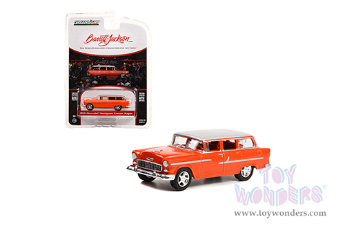 Greenlight - Barrett Jackson Series 10 | Chevrolet&reg; Handyman Custom Wagon (Lot #1285) (1955, 1/64 scale diecast model car, Custom Metallic Orange with White Roof) 37260A/48