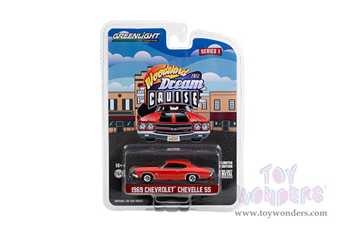 Greenlight - Woodward Dream Cruise Series 1 | Chevrolet&reg; Chevelle SS "18th Annual Woodward Dream Cruise Featured Heritage Vehicle" (2012) (1969, 1/64 scale diecast model car, Red with Black Stripes) 37280C/48