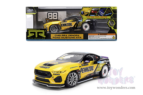 Jada Toys RTR Vehicles - Ford Mustang RTR #88 Chelsea Denofa "Pennzoil" "Formula Drift PRO Championship" (2025) with Lights (2025, 1/24, diecast model car, Yellow/Black/Purple) 37326/4
