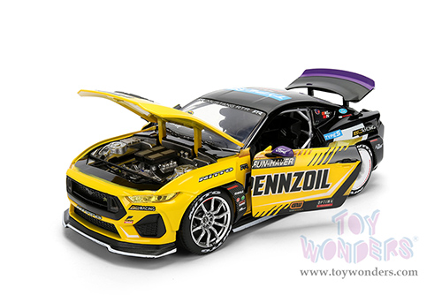 Jada Toys RTR Vehicles - Ford Mustang RTR #88 Chelsea Denofa "Pennzoil" "Formula Drift PRO Championship" (2025) with Lights (2025, 1/24, diecast model car, Yellow/Black/Purple) 37326/4