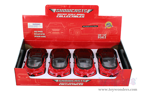 Showcasts® Collectibles - Bugatti Chiron Hardtop (1/24 scale diecast model car, Red/Black) 37524 MAP: $19.99