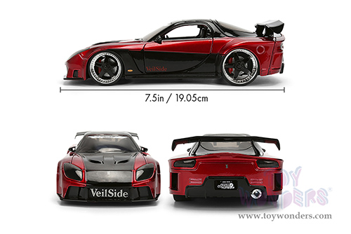 Jada Toys - Metals Die Cast | JDM Tuners™ Mazda RX-7 Widebody (1995, 1/24, diecast model car, Candy Red/Black) 37646