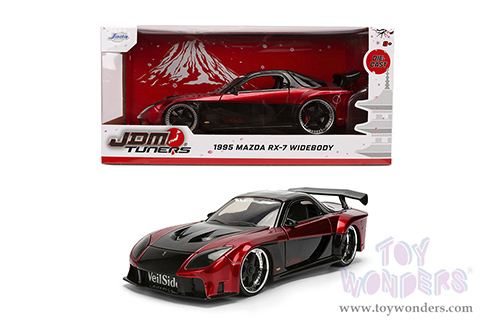 Jada Toys - Metals Die Cast | JDM Tuners™ Mazda RX-7 Widebody (1995, 1/24, diecast model car, Candy Red/Black) 37646