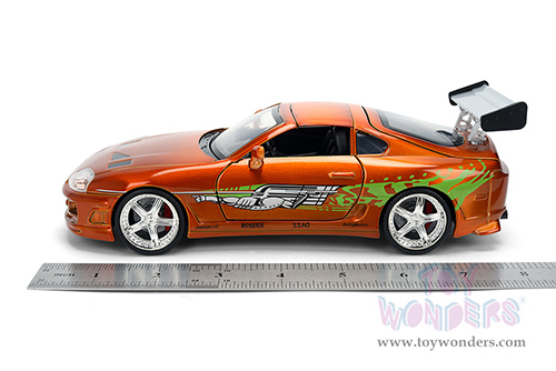 Jada Toys Fast & Furious - Brian's Toyota Supra - 25th Anniversary series (1995, 1/24 scale diecast model car, Orange Brush Finish) 37703