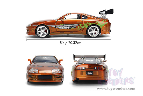 Jada Toys Fast & Furious - Brian's Toyota Supra - 25th Anniversary series (1995, 1/24 scale diecast model car, Orange Brush Finish) 37703