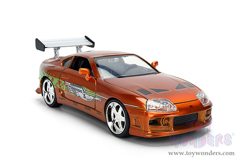 Jada Toys Fast & Furious - Brian's Toyota Supra - 25th Anniversary series (1995, 1/24 scale diecast model car, Orange Brush Finish) 37703