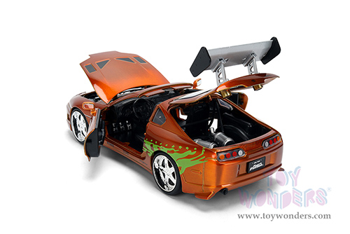 Jada Toys Fast & Furious - Brian's Toyota Supra - 25th Anniversary series (1995, 1/24 scale diecast model car, Orange Brush Finish) 37703