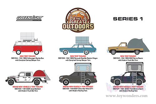 Greenlight - The Great Outdoors Series 1 (1/64 scale diecast model car, Asstd.) 38010/48