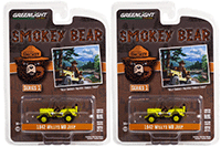 Show product details for  Greenlight - Smokey Bear Series 1 | Willys MB Jeep® "Help Smokey Prevent Forest Fires" (1942, 1/64 scale diecast model car, Bright Green) 38020A/48