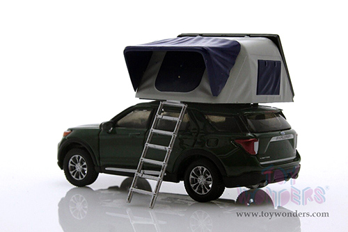  Greenlight - The Great Outdoors Series 2 | Ford Explorer Limited with Modern Rooftop Tent (2022, 1/64 scale diecast model car, Dark Green) 38030F/48