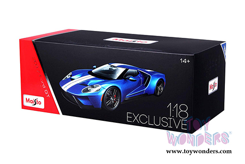 Maisto Exclusive - Ford GT Hardtop (2017, 1/18 scale diecast model car, Blue) 38134BU