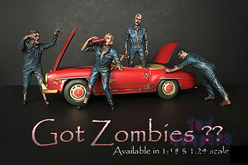 American Diorama Figurine - Zombie Mechanic I (1/18 scale, Blue) 38197