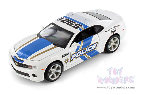 Showcasts® Collectibles - Chevrolet® Camaro® SS RS Police (2010, 1/24 scale diecast model car, White/Blue stripes) 38208WT MAP: $22.99