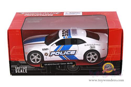 Showcasts® Collectibles - Chevrolet® Camaro® SS RS Police (2010, 1/24 scale diecast model car, White/Blue stripes) 38208WT MAP: $22.99