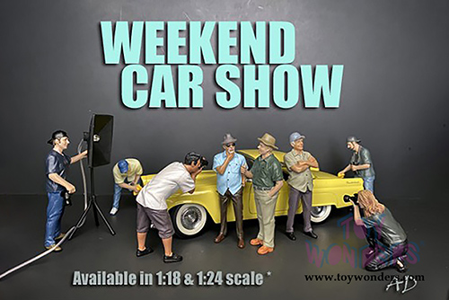 American Diorama Figurine - Weekend Car Show Figure I (1/24  scale, Brown/Blue) 38309