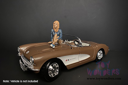 American Diorama Figurine - Seated Couple Series III Figure B (1/18  scale, White/Blue) 38218