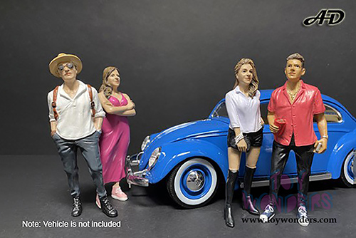 American Diorama Figurine - Partygoers Figure VI (1/24  scale, Black/Pink) 38326